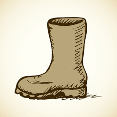 Rubber boots. Vector drawing
