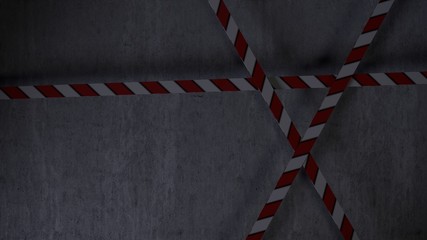 Background with concrete, with 3 seperated planks in warning colours