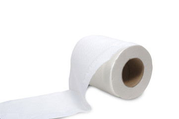 Single tissue roll on white background, clipping path included.