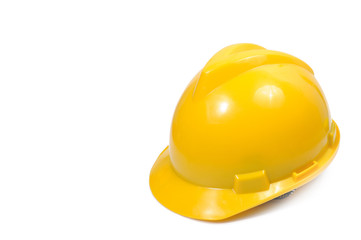 Yellow safety engineer helmet  on white background, clipping pat