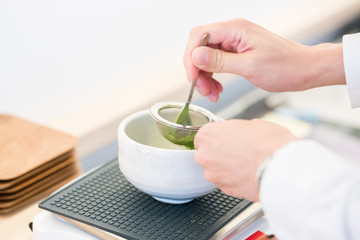 Japanese tea ceremony - tea container and cup
