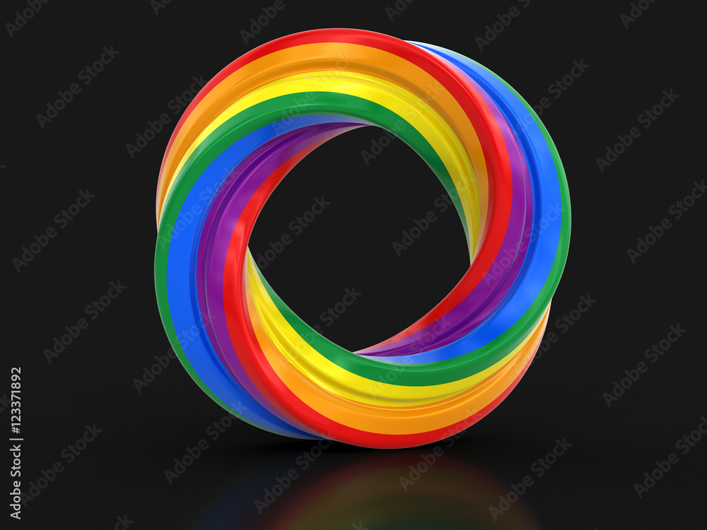 Poster color twisted ring. image with clipping path
