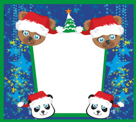 Christmas and Animals with Copy Space