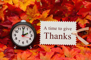 Time to give thanks message