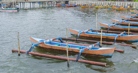 Fototapeta na wymiar local Fishing boats in Bali, Indonesia