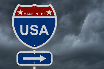 American Made in the USA Highway Road Sign