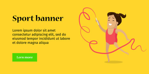 Sport Banner. Artistic Gymnastics Template.