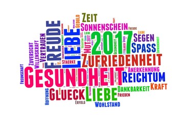 Fototapeta premium 2017 Wünsche grün, Jahreswechsel