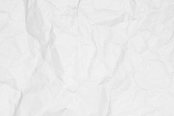 Crumpled white paper texture or paper background for design with copy space for text or image.
