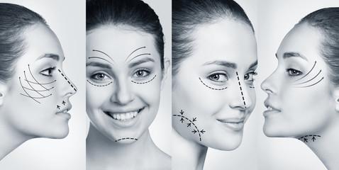 Woman smiling in plastic collage