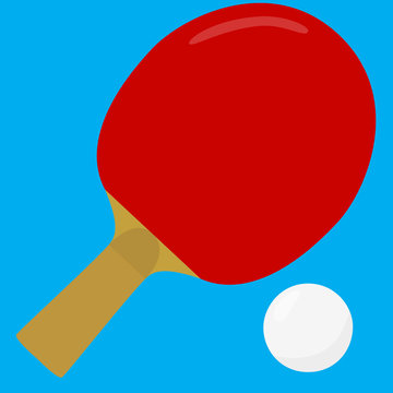 ping-pong ball and rocket vector illustration