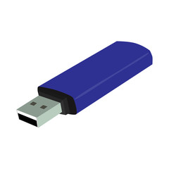 usb flash drive blue vector illustration