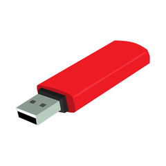 usb flash drive red vector illustration