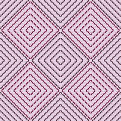 Seamless background pattern with repeating endless wave diamonds ornament isolated on the lavender background. Vector eps illustration