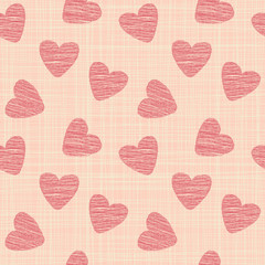 Cute seamless vector pattern illustration. St. Valentine`s day decoration symbol concept. Many repeating hearts on the background. Vector eps illustration