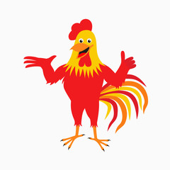 Cartoon red cock