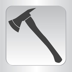 icon silhouette fire axe black isolated flat vector illustration