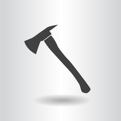 icon silhouette fire axe black isolated flat vector illustration