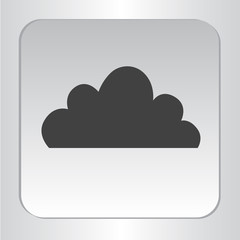 icon silhouette cloud isolated flat black icon vector illustration
