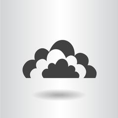 icon silhouette clouds isolated flat black icon vector illustration