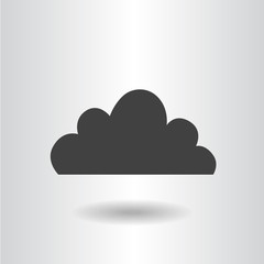 icon silhouette cloud isolated flat black icon vector illustration