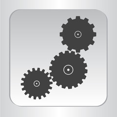 icon silhouette isolated 3 gears gear black set flat vector illustration