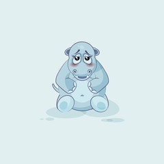 Emoji character cartoon Hippopotamus embarrassed