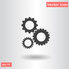 gear black set1 flat vector illustration eps 10