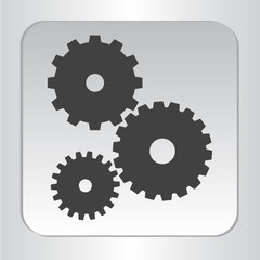 icon silhouette isolated 3 gears gear black set flat vector illustration