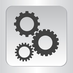 icon silhouette isolated 3 gears gear black set flat vector illustration