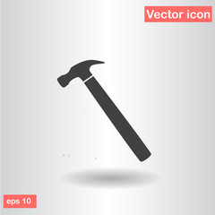 hammer black icon flat vector illustration