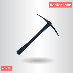 pickaxe black icon silhouette vector illustration