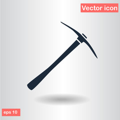 pickaxe black icon silhouette vector illustration
