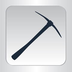 icon silhouette isolated pickaxe black icon silhouette vector illustration