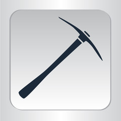 icon silhouette isolated pickaxe black icon silhouette vector illustration