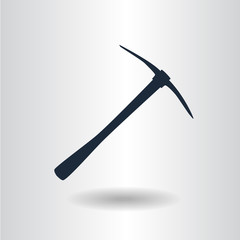 icon silhouette isolated pickaxe black icon silhouette vector illustration