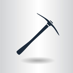 icon silhouette isolated pickaxe black icon silhouette vector illustration