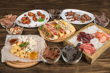 Snack set on the table