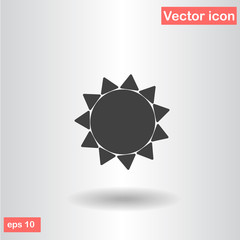 sun icon isolated black flat icon vector illustration