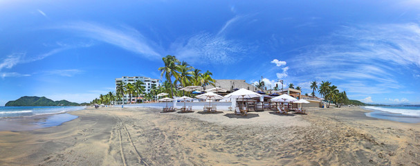 Panorama of a beach in Mexico