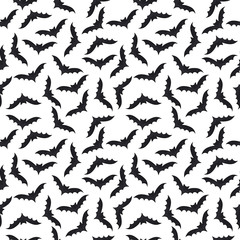 Seamless pattern with bats, background for halloween.