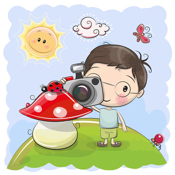 Cute cartoon Boy with a camera