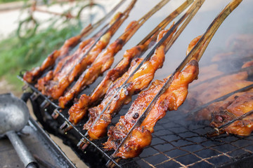 Grill checken on street vender