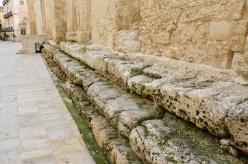 Fototapeta premium Medieval wall on the ancient basement