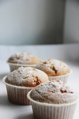 cupcakes with candied fruit on the table