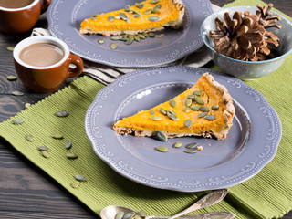 Slices of pumpkin pie