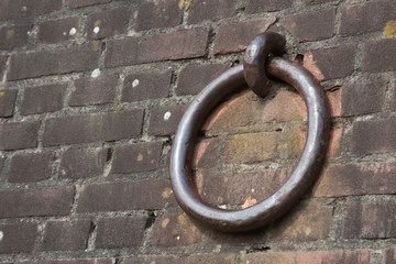 Old mooring ring on a wall