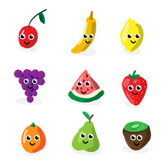 Cartoon fruit characters