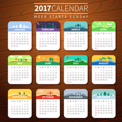 Calendar template for 2017