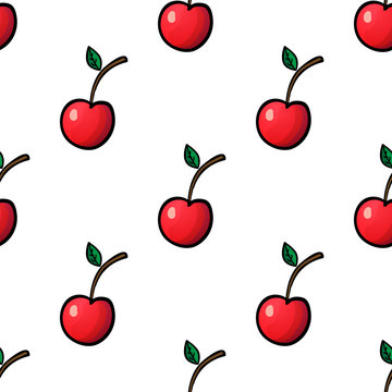 Seamless Pattern with Cherry